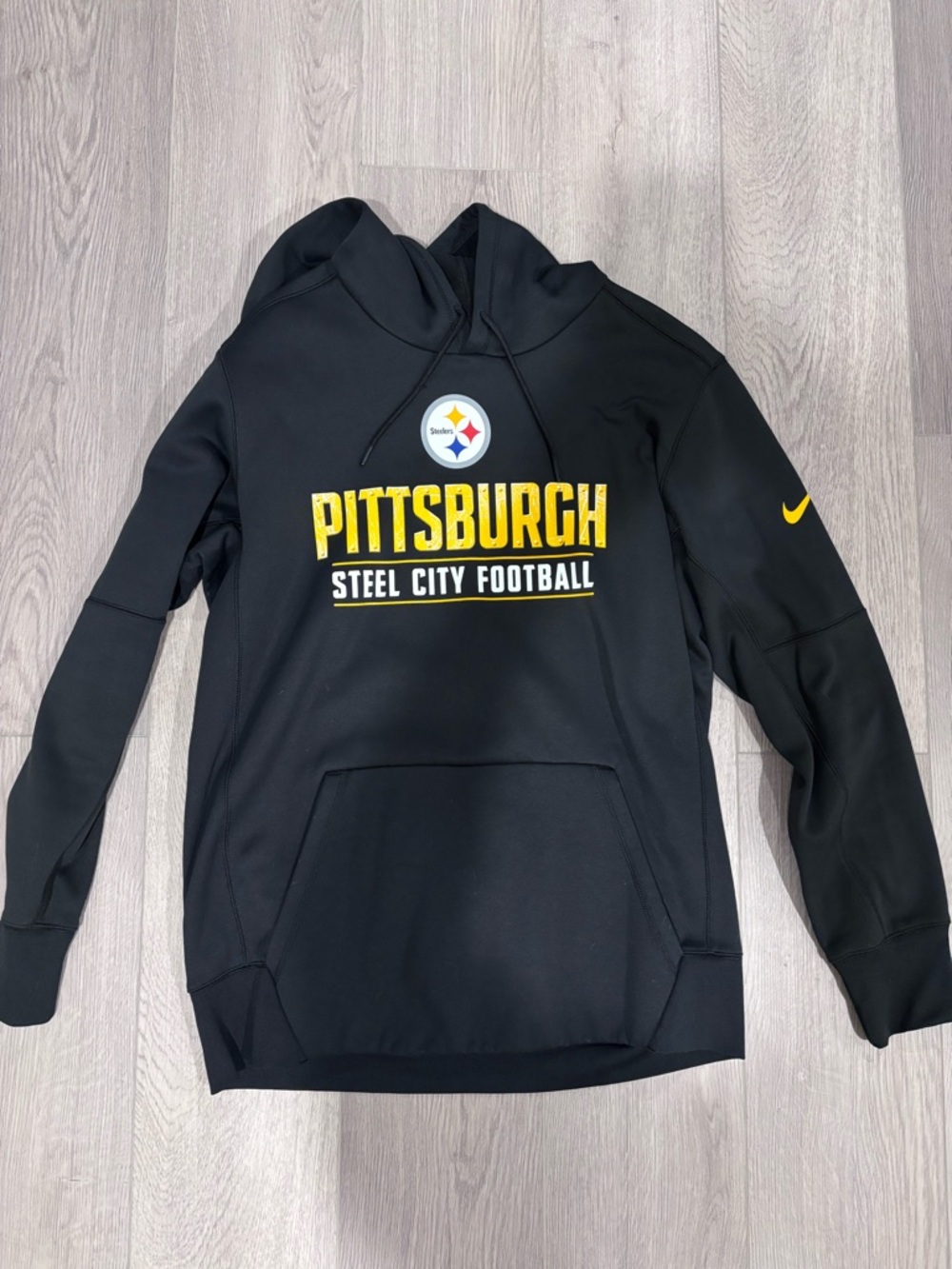 Nike Black Hoodie with Yellow Accents